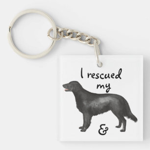 Rescue Flat-Coated Retriever Key Ring