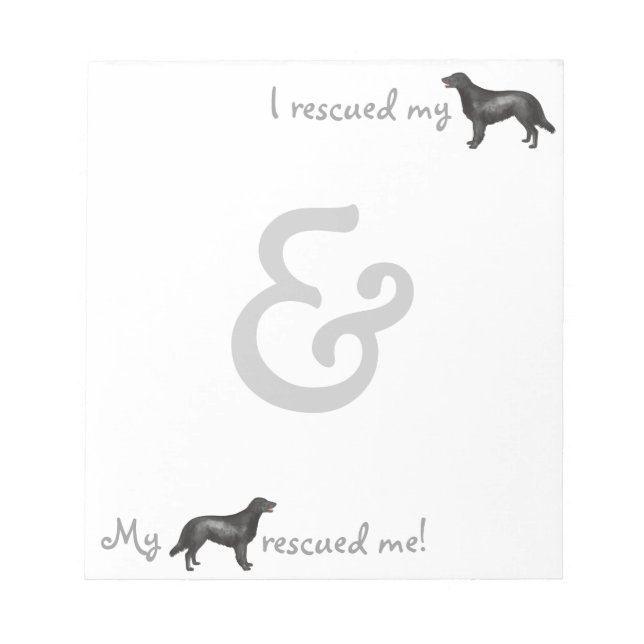 Rescue Flat-Coated Retriever Notepad (Front)