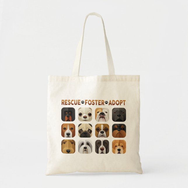 Rescue Foster Adopt Tote Bag (Front)