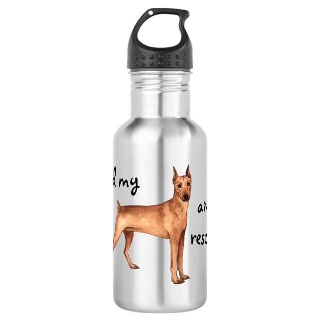 Rescue German Pinscher 532 Ml Water Bottle (Front)