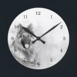 Rescue German Shepherd Dog Round Clock<br><div class="desc">Rescue German shepherd dog wall clock.</div>