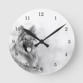 Rescue German Shepherd Dog Round Clock