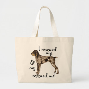 Rescue German Wirehaired Pointer Large Tote Bag