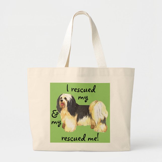 Rescue Havanese Large Tote Bag (Front)