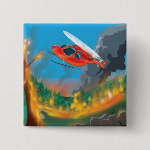 Rescue Helicopter 15 Cm Square Badge