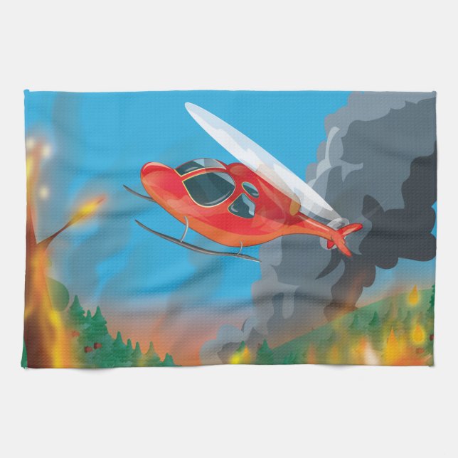 Rescue Helicopter Tea Towel (Horizontal)