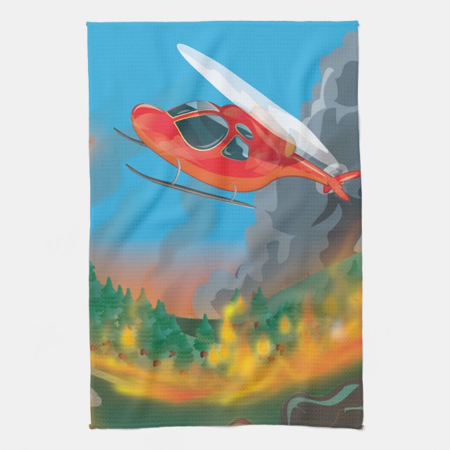 Rescue Helicopter Tea Towel (Vertical)