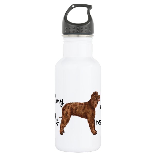Rescue Irish Water Spaniel 532 Ml Water Bottle (Front)