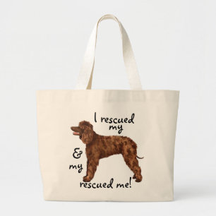 Rescue Irish Water Spaniel Large Tote Bag