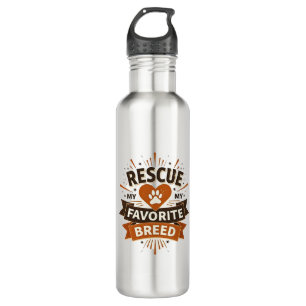 Rescue Is My Favorite Breed Vintage Dog Adoption P 710 Ml Water Bottle