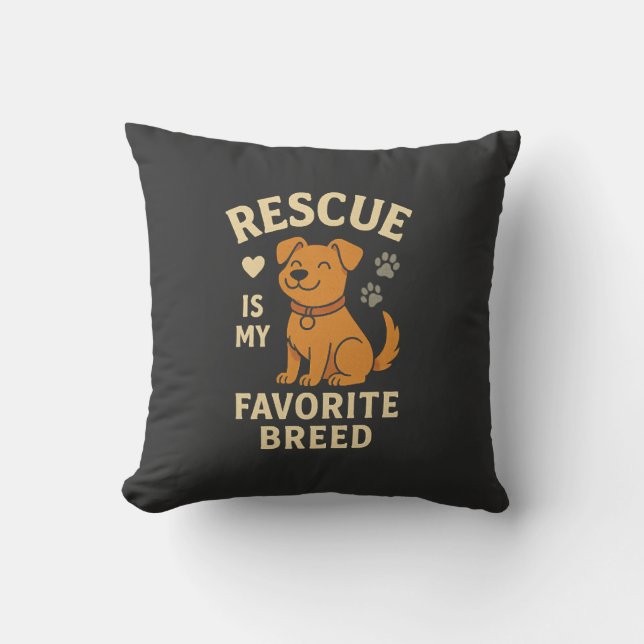 Rescue Is My Favourite Breed Cushion (Front)