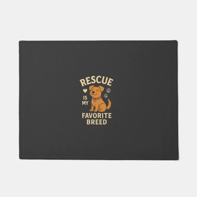 Rescue Is My Favourite Breed Doormat (Front)