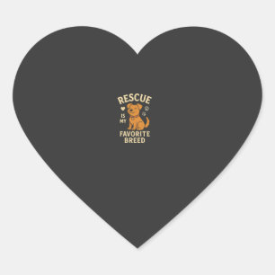 Rescue Is My Favourite Breed Heart Sticker