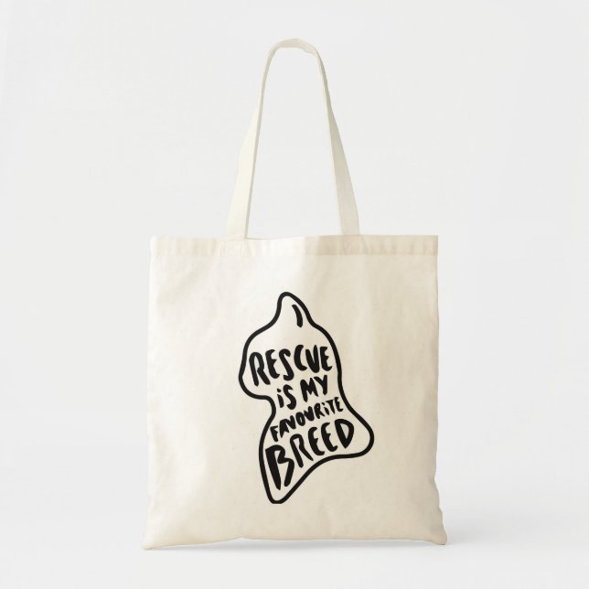 Rescue Is My Favourite Breed Tote Bag (Front)