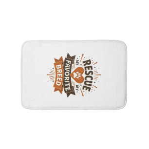 Rescue Is My Favourite Breed Vintage Dog Adoption Bath Mat