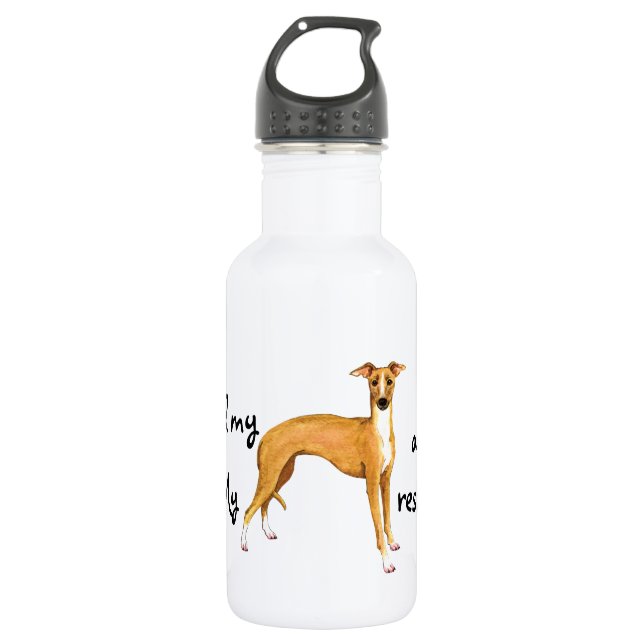 Rescue Italian Greyhound 532 Ml Water Bottle (Front)