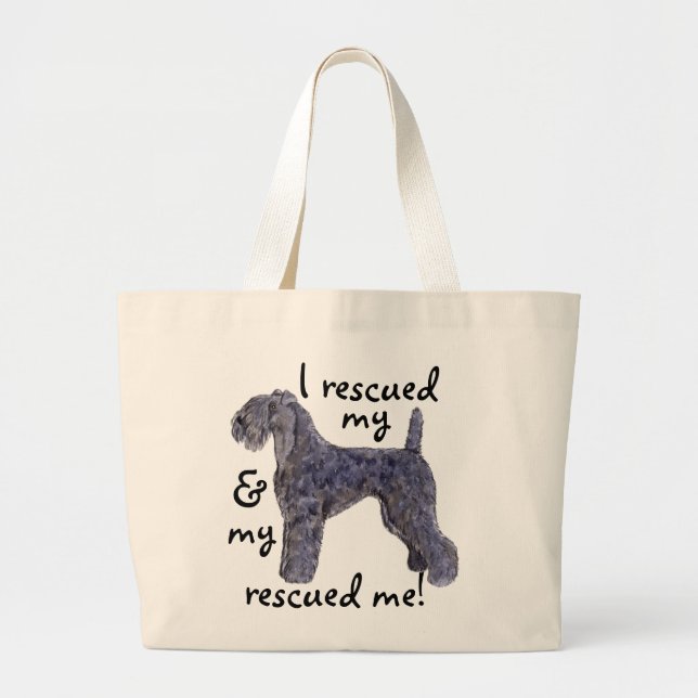Rescue Kerry Blue Large Tote Bag (Front)