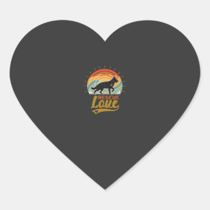 Rescue Love Dog Retro Sunset Trees Heart Sticker