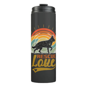 Rescue Love Dog Retro Sunset Trees Thermal Tumbler