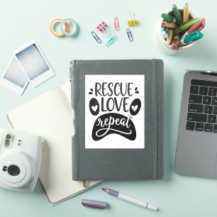 Rescue Love Repeat Dog Paw Tee