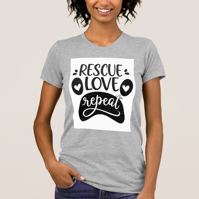 Rescue Love Repeat Dog Paw Tee (Front)