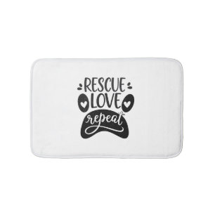 Rescue Love Repeat Dog Paw Tee Bath Mat
