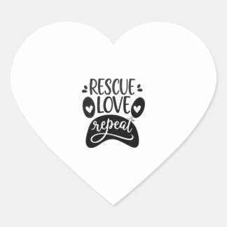 Rescue Love Repeat Dog Paw Tee Heart Sticker