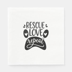Rescue Love Repeat Dog Paw Tee Napkin