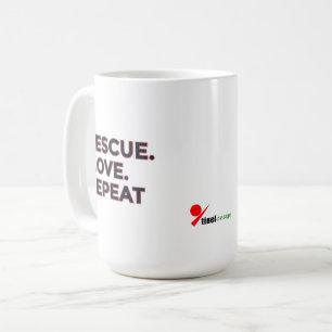 Rescue. Love. Repeat.   Pet Lovers Minimalist Desi Coffee Mug