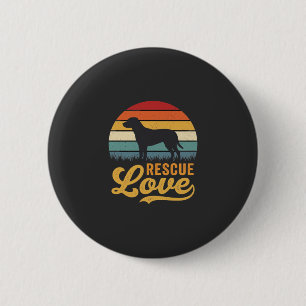 Rescue Love Retro Dog Sunset_1 6 Cm Round Badge