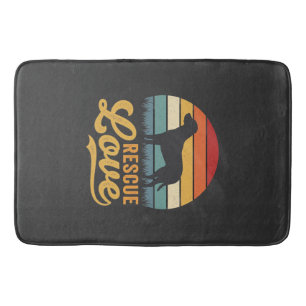 Rescue Love Retro Dog Sunset_1 Bath Mat