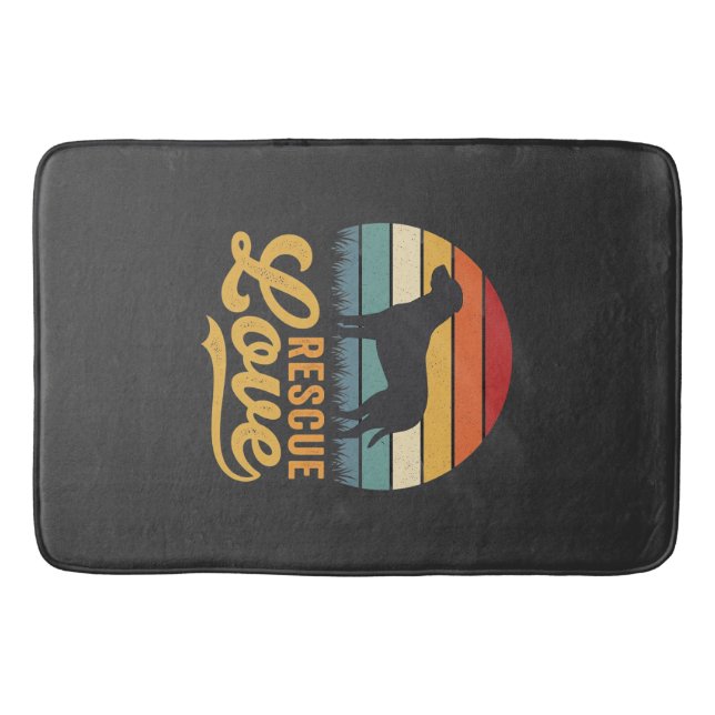 Rescue Love Retro Dog Sunset_1 Bath Mat (Front)