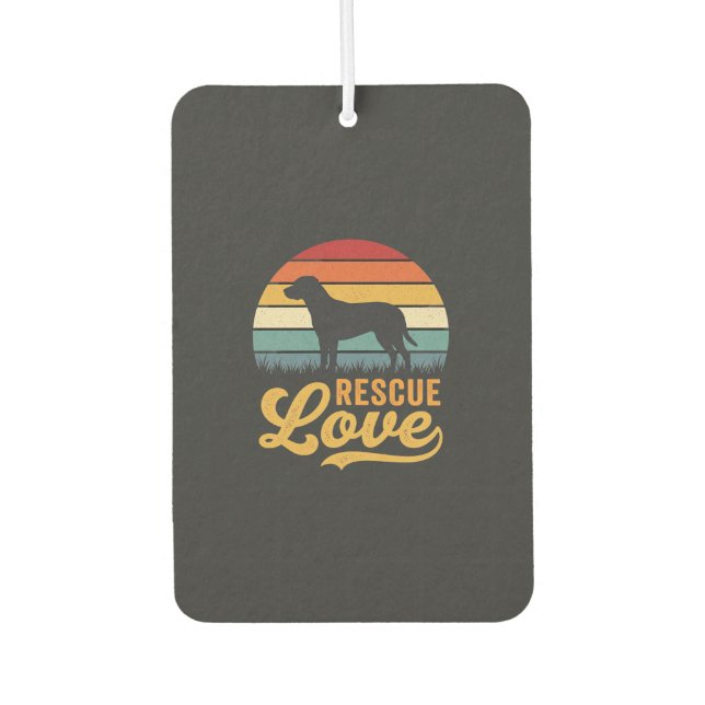 Rescue Love Retro Dog Sunset_1 Car Air Freshener (Front)