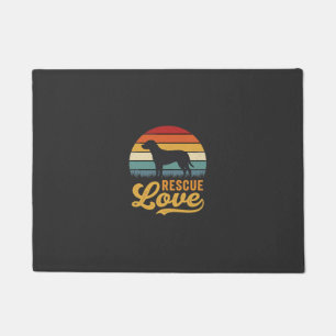 Rescue Love Retro Dog Sunset_1 Doormat