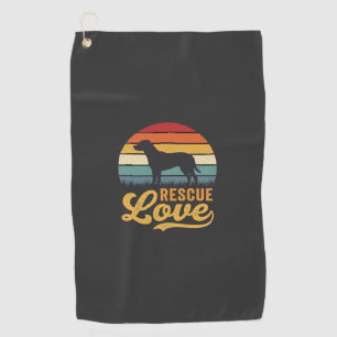 Rescue Love Retro Dog Sunset_1 Golf Towel