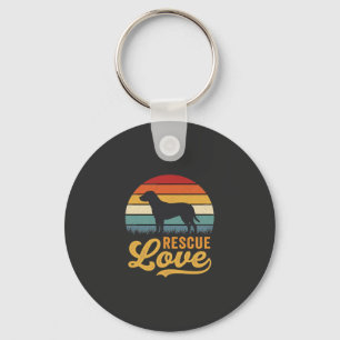 Rescue Love Retro Dog Sunset_1 Key Ring