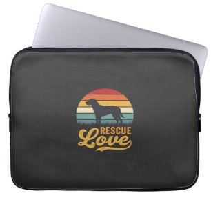 Rescue Love Retro Dog Sunset_1 Laptop Sleeve