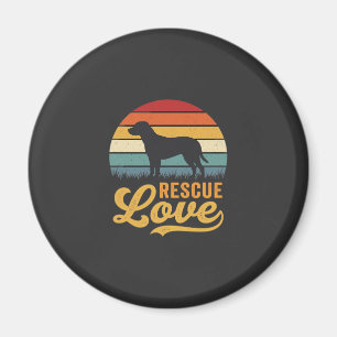 Rescue Love Retro Dog Sunset_1 Magnet