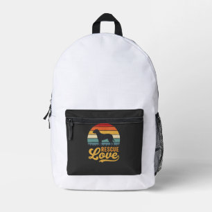 Rescue Love Retro Dog Sunset_1 Printed Backpack
