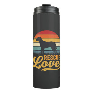 Rescue Love Retro Dog Sunset_1 Thermal Tumbler