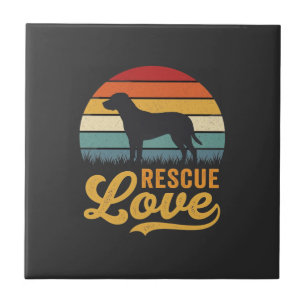 Rescue Love Retro Dog Sunset_1 Tile