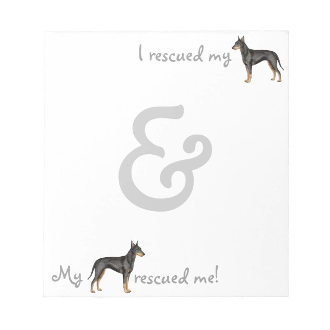 Rescue Manchester Terrier Notepad (Front)