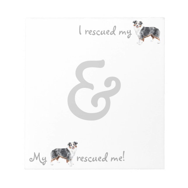 Rescue Miniature American Shepherd Notepad (Front)