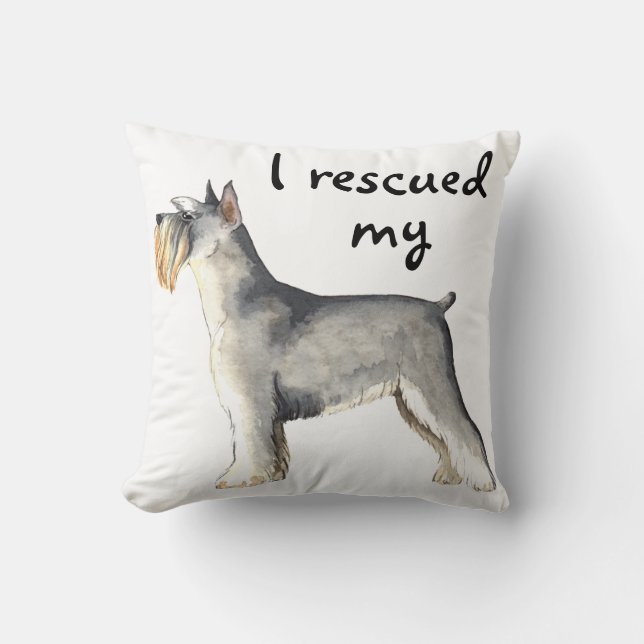 Rescue Miniature Schnauzer Cushion (Front)
