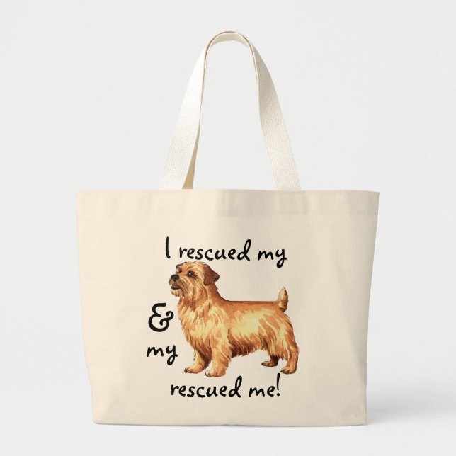 Rescue Norfolk Terrier Large Tote Bag (Front)