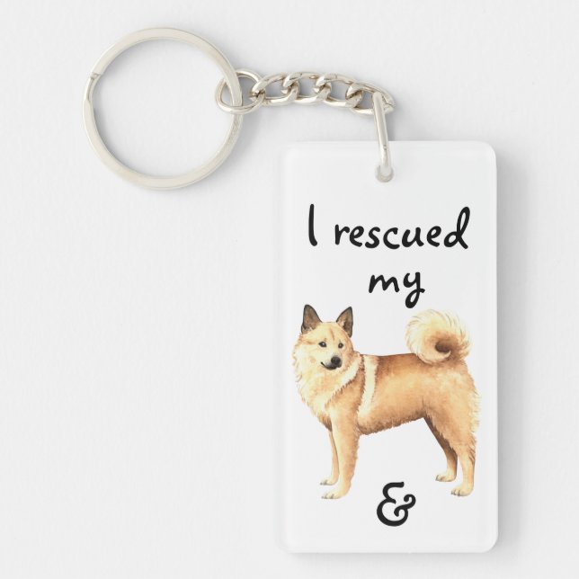 Rescue Norwegian Buhund Key Ring (Front)