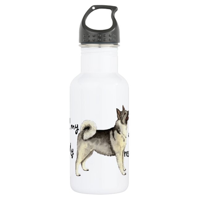 Rescue Norwegian Elkhound 532 Ml Water Bottle (Front)
