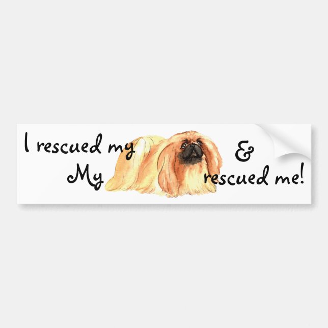 Rescue Pekingese Bumper Sticker (Front)
