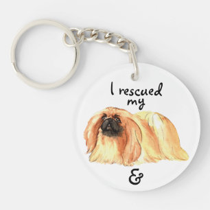 Rescue Pekingese Key Ring