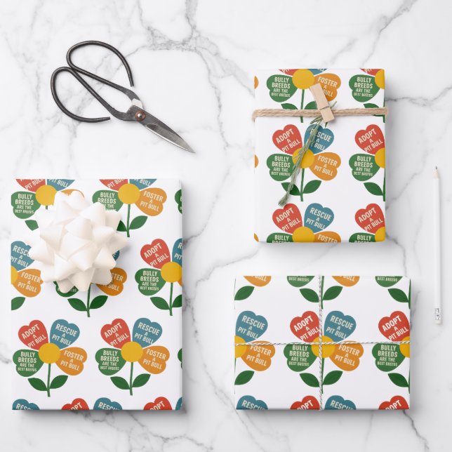 Rescue Pit Bull Gift Wrap Sheets (Front)